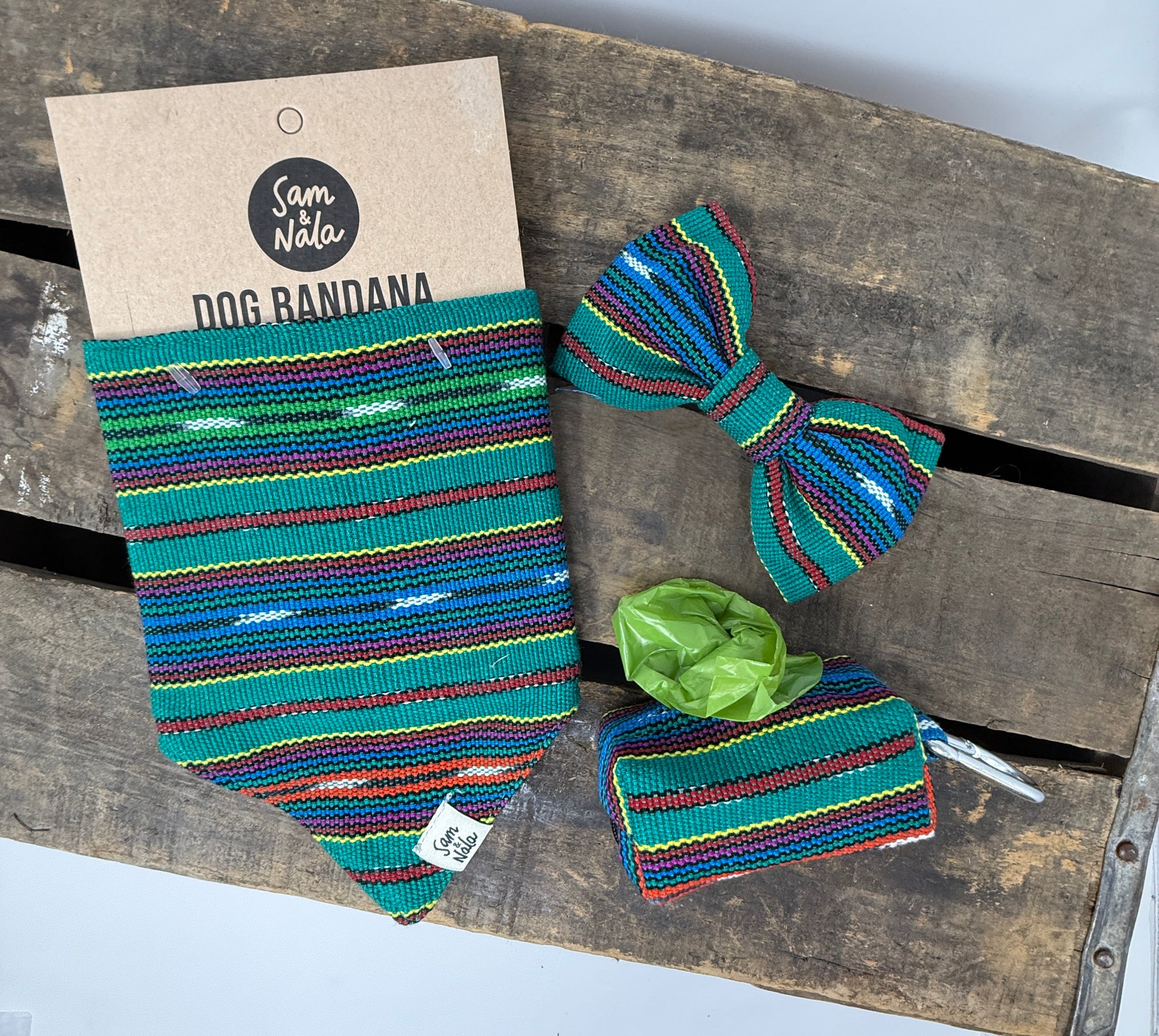 Saguaro Sunset Waste Bag Holder – Handwoven Desert-Inspired Cotton from Guatemala