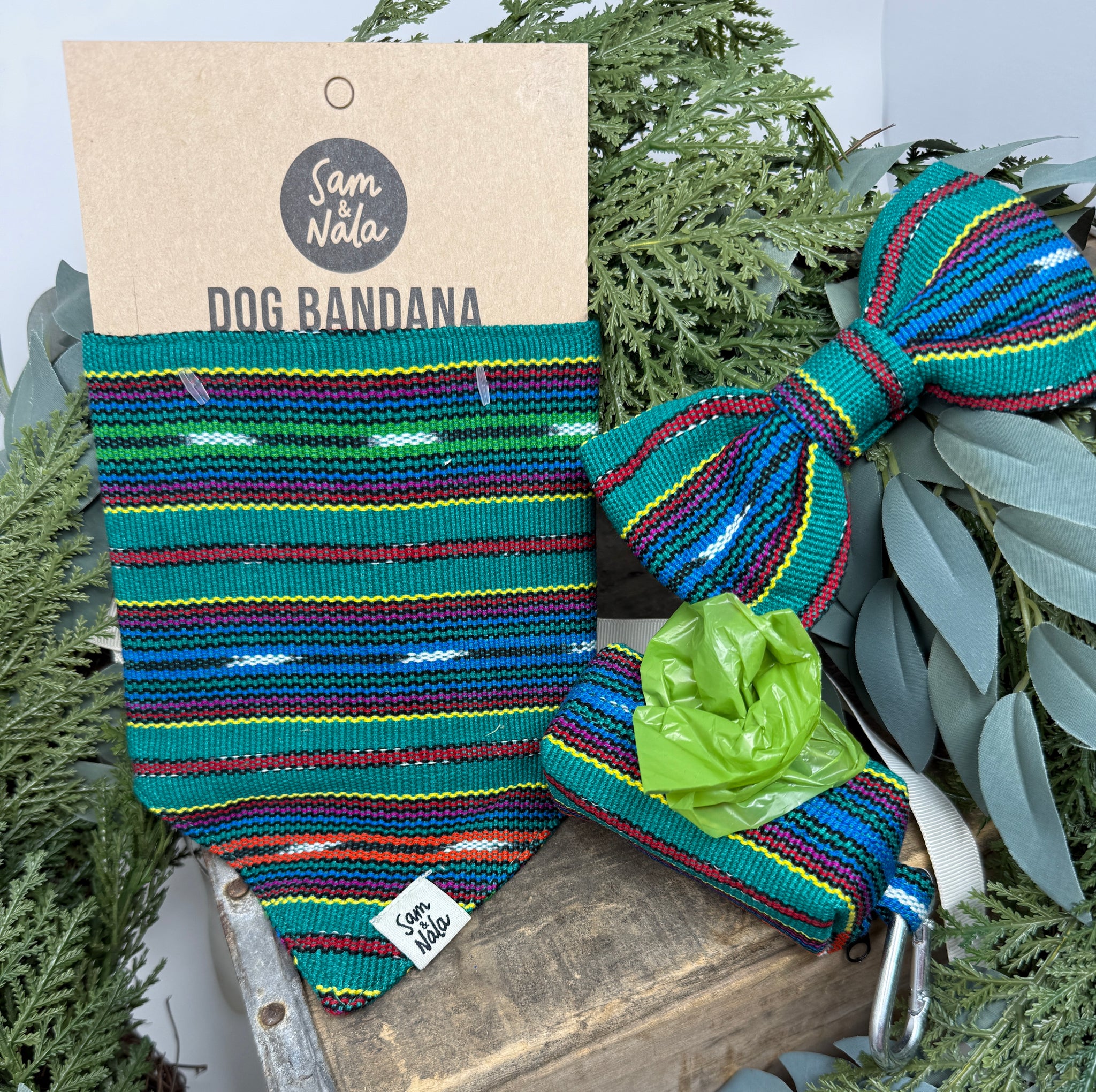 Saguaro Sunset Waste Bag Holder – Handwoven Desert-Inspired Cotton from Guatemala