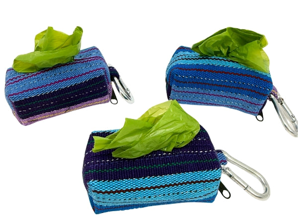 Twilight Garden Waste Bag Holder – Handwoven Artisan Cotton from Guatemala