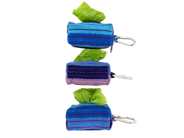 Twilight Garden Waste Bag Holder – Handwoven Artisan Cotton from Guatemala