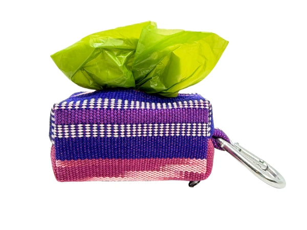 Dreamweaver Waste Bag Holder – Handwoven Cotton in Soft Purple & Pink from Guatemala