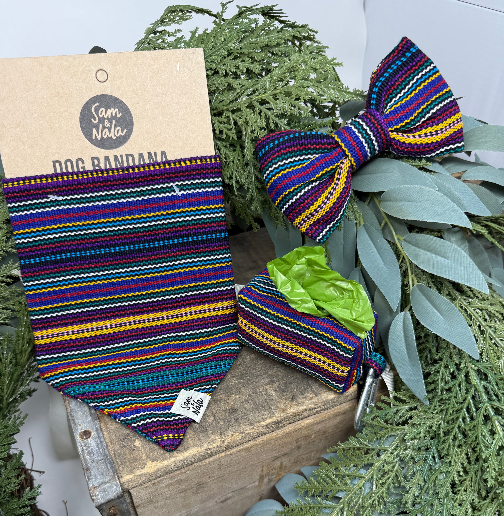 Market Day Waste Bag Holder – Handwoven Colorful Cotton from Guatemala