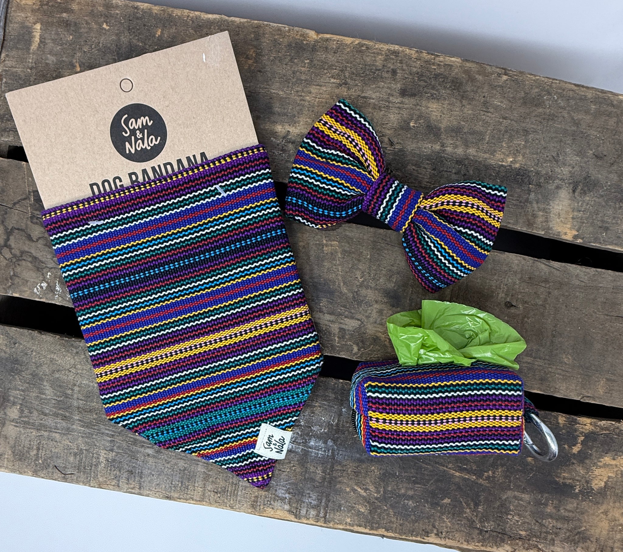 Market Day Waste Bag Holder – Handwoven Colorful Cotton from Guatemala