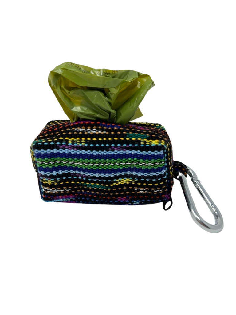 Deep Sea Diving Waste Bag Holder – Handwoven Cotton in Ocean Blue & Corral