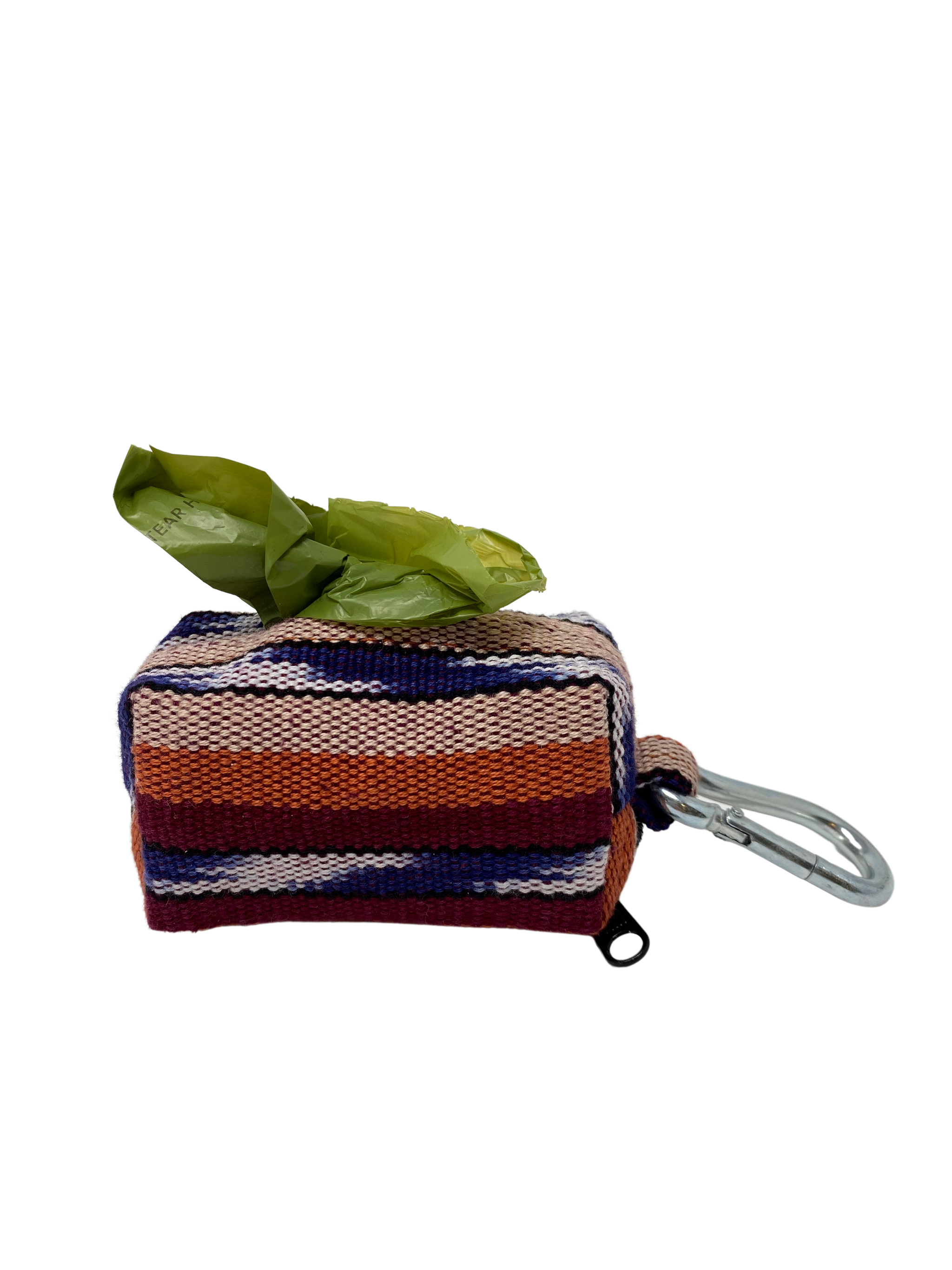 Esperanza Waste Bag Holder – Handwoven Cotton in Patterned Earth Tones