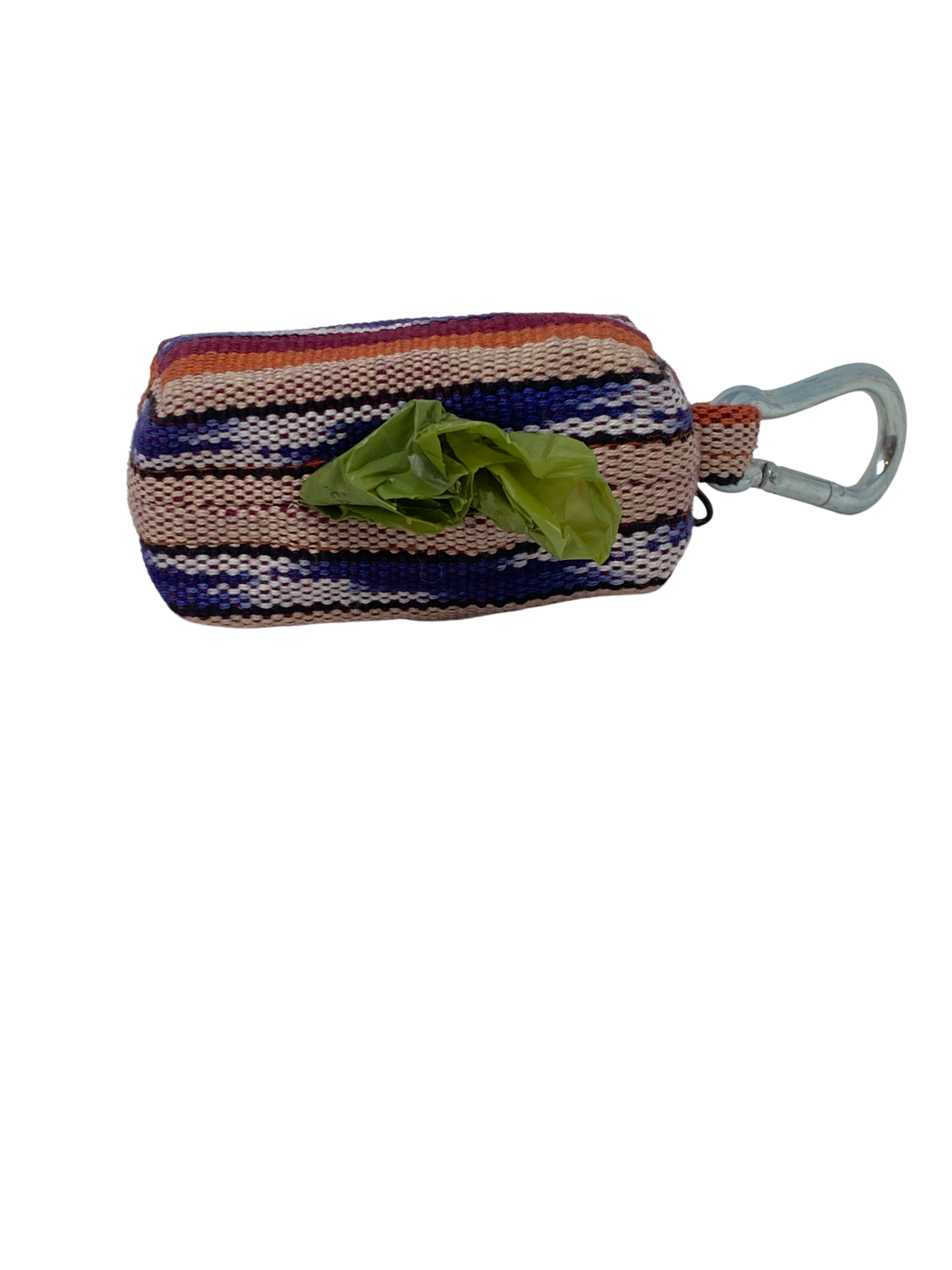 Esperanza Waste Bag Holder – Handwoven Cotton in Patterned Earth Tones