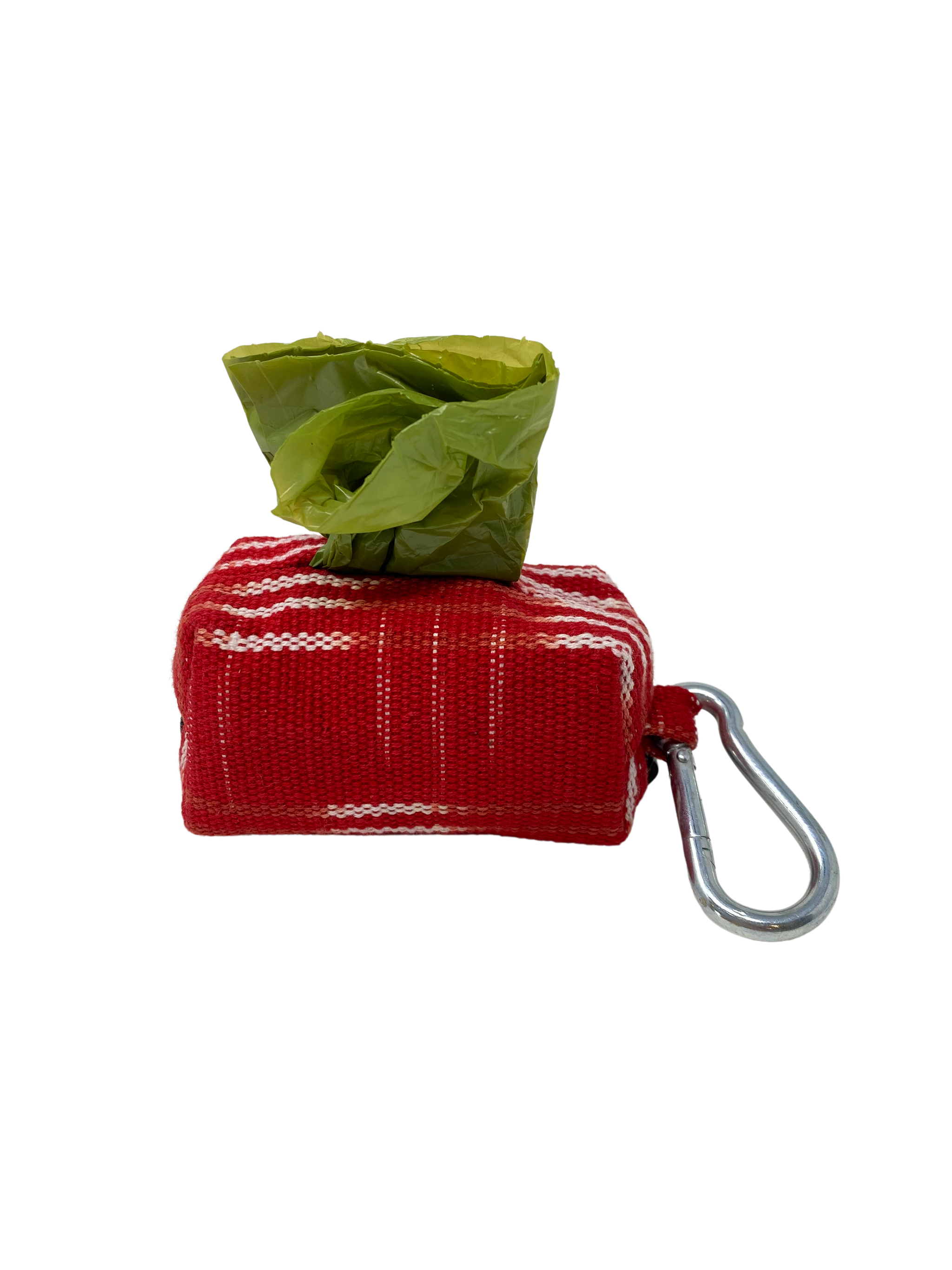 Hot Tamale Waste Bag Holder – Handwoven Cotton in Festive Red Tones