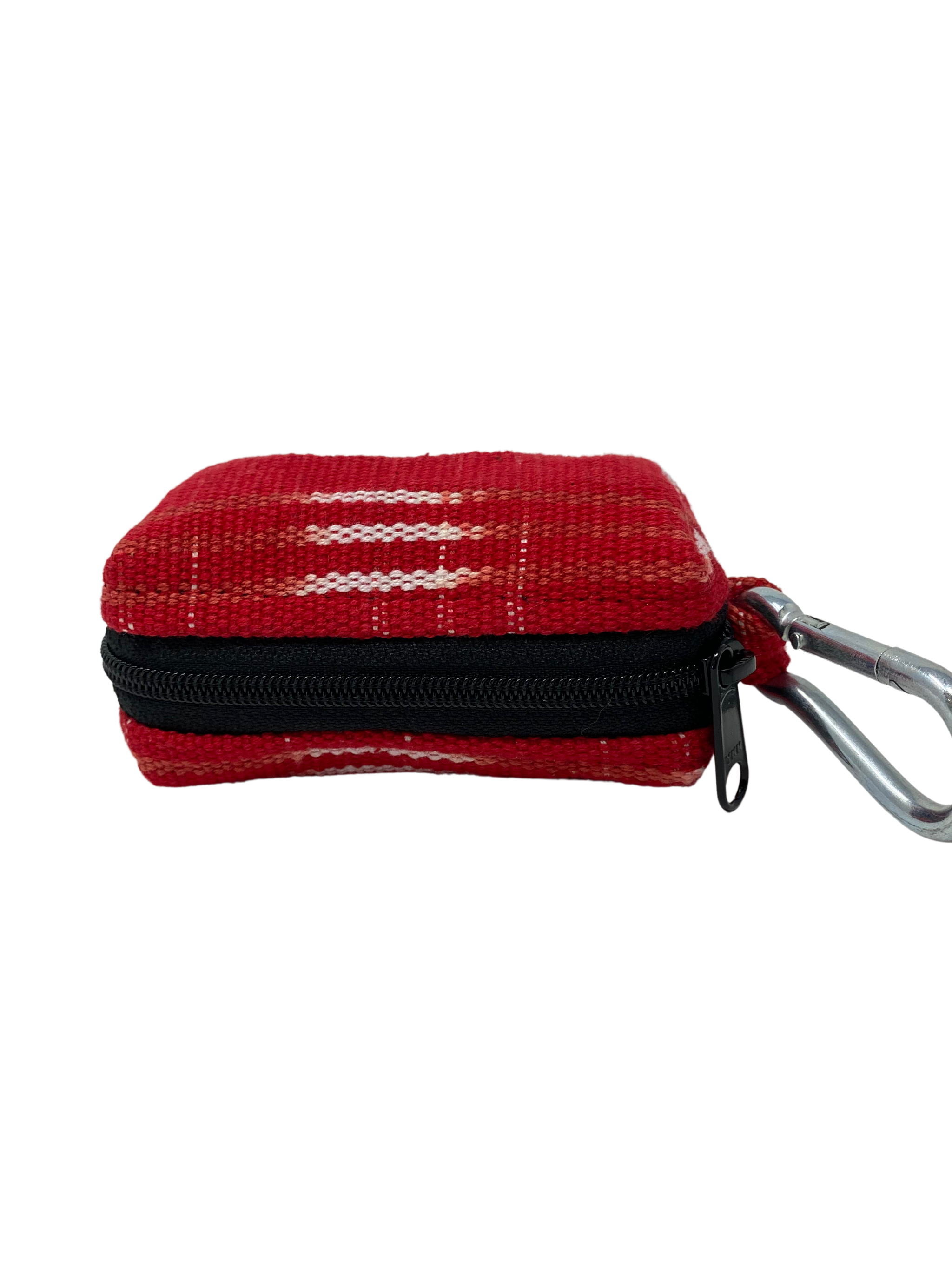 Hot Tamale Waste Bag Holder – Handwoven Cotton in Festive Red Tones