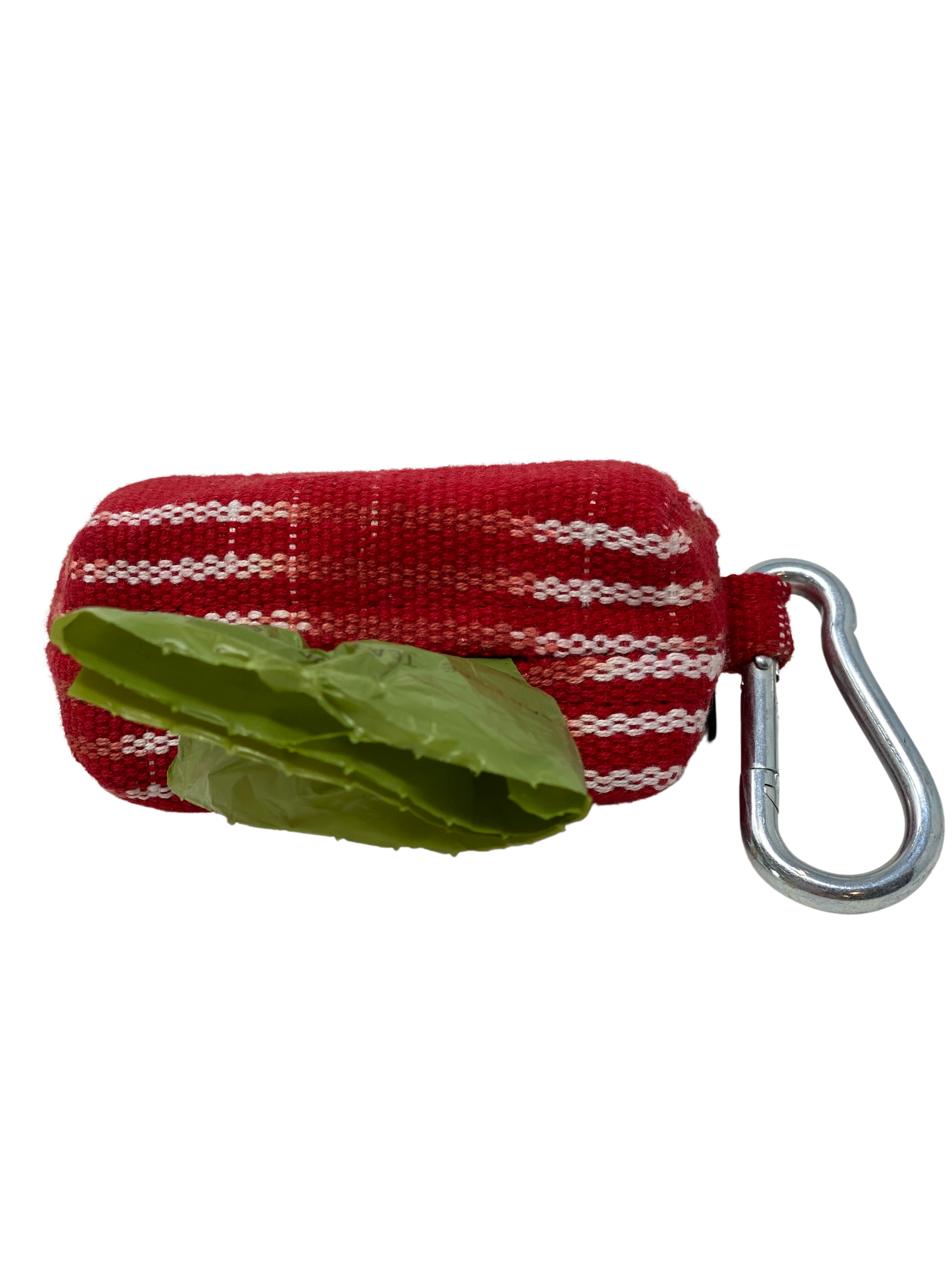 Hot Tamale Waste Bag Holder – Handwoven Cotton in Festive Red Tones