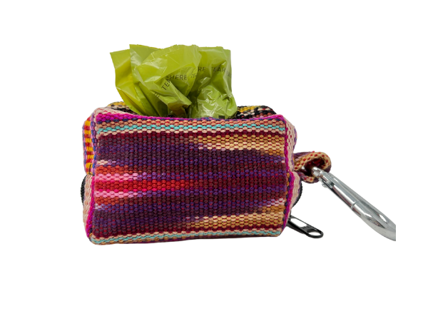 Smokestack Waste Bag Holder – Handwoven Cotton in Sunset Hues