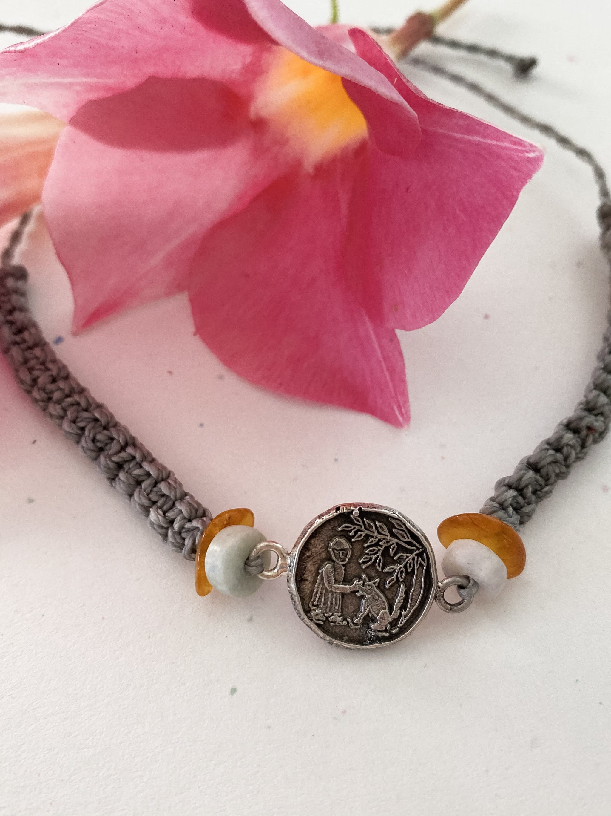 Handmade Sterling Silver St. Francis Bracelet